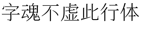 字魂不虚此行体